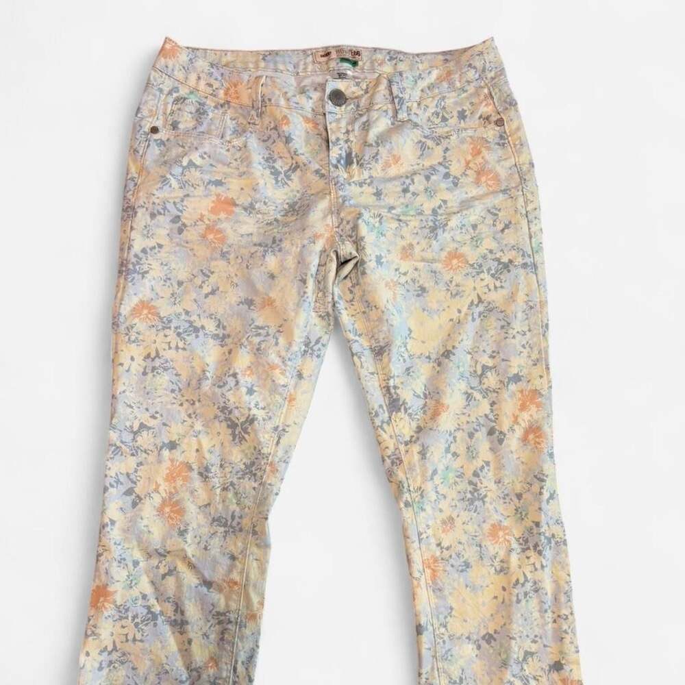 Route 66 Floral Skinny Jeans, Pastel Cottagecore Soft Girl Pants, Women's Size 4